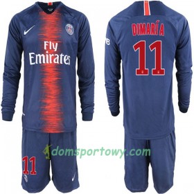 Koszulka Paris Saint-Germain Di Maria 11 Dziecięcy Domowe Koszulki Piłkarskie 2018-2019 Długi Rękaw